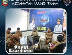Camat Ujung Tanah Gelar Rakor Guna Mengevaluasi Kinerja Sepekan