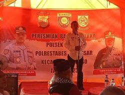 Camat Mariso Berikan Sambutan Acara Peresmian Balla Barakka Oleh Kapolrestabes Makassar